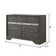 Matrix Traditional Style Full 5 PC Storage Bedroom Set made with Wood in Gray