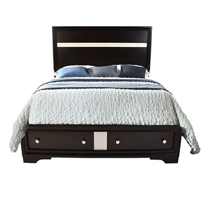Matrix Traditional Style Full Size Storage Bed made with Wood in Black