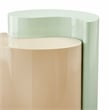 Ying Yang Modern Style End Table Made with Iron Sheet Frame in Mint & Taupe