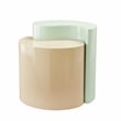 Ying Yang Modern Style End Table Made with Iron Sheet Frame in Mint & Taupe