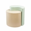 Ying Yang Modern Style End Table Made with Iron Sheet Frame in Mint & Taupe