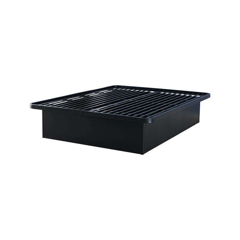 Modern Style Heavy Duty King Size Bed base Frame made with Metal in Black