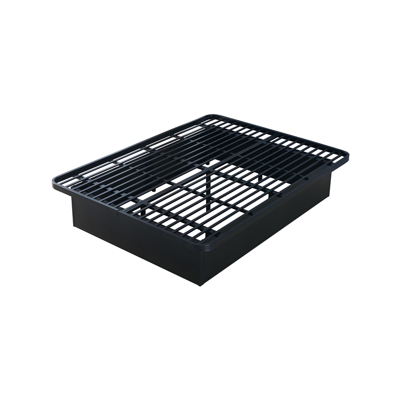 Modern Style Heavy Duty King Size Bed base Frame made with Metal in Black