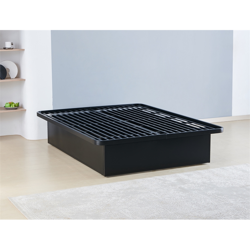 Modern Style Heavy Duty Queen Size Bed base Frame made with Metal in Black