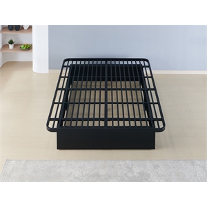 modern style heavy duty queen size bed base frame made with metal in black