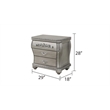 Destiny Traditional style 3-Drawer Nightstand Made With Wood in Silver
