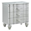Landmark Traditional Style 3-Drawer Nightstand Made With Wood in Silver color