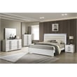 Olivia Contemporary Style Upholstered Full Bed Made with wood in White Color