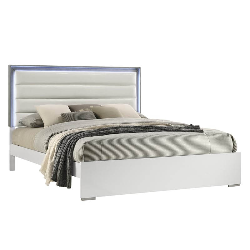 Olivia Contemporary Style Upholstered Queen Bed - Thumbnail 2