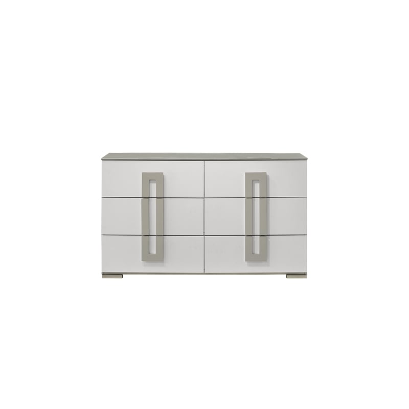 Olivia Contemporary Style Full 4PC Bedroom set Made with wood in White