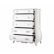Opulence Traditional Style 5-Drawer Chest Made With Wood in Pearl White