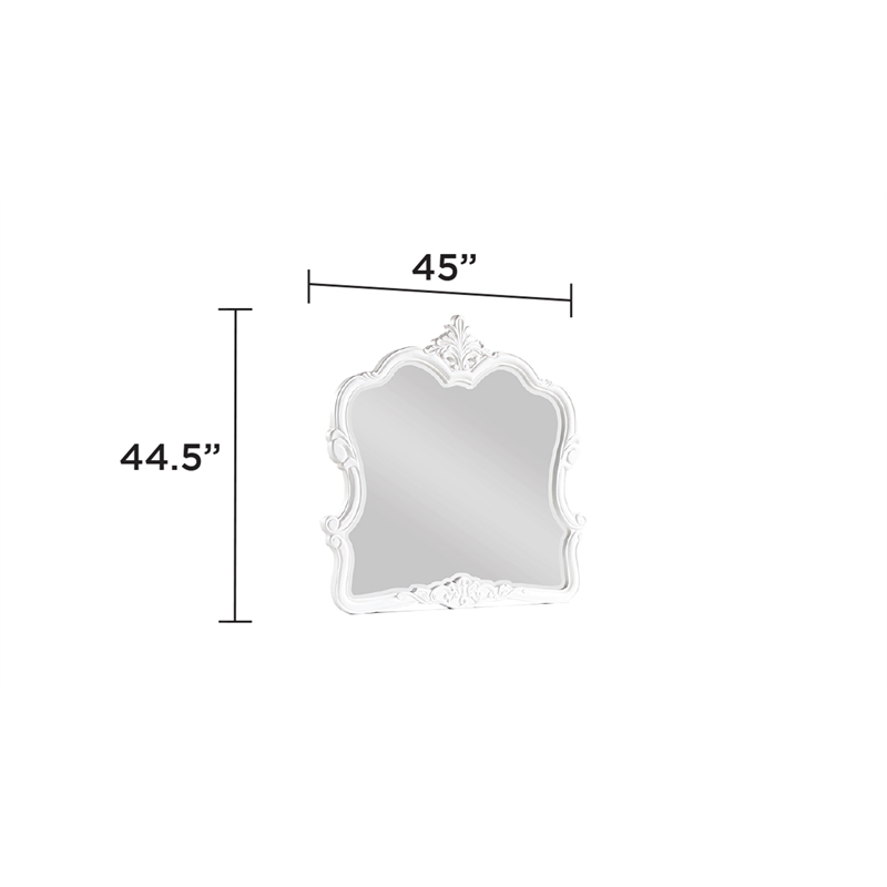 Opulence Traditional Style King 4PC Bedroom Set Made With Wood in Pearl White