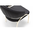 Ruby Contemporary style chair made with Metal Gold Legs in Black Color
