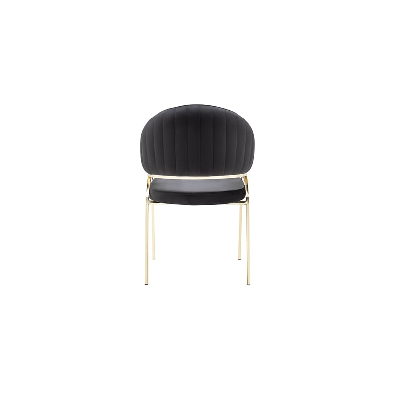Ruby Contemporary style chair made with Metal Gold Legs in Black Color