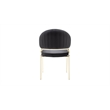 Ruby Contemporary style chair made with Metal Gold Legs in Black Color