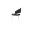 Ruby Contemporary style chair made with Metal Gold Legs in Black Color