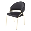 Ruby Contemporary style chair made with Metal Gold Legs in Black Color