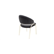 Ruby Contemporary style chair made with Metal Gold Legs in Black Color
