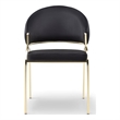 Ruby Contemporary style chair made with Metal Gold Legs in Black Color