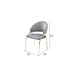 Ruby Contemporary style chair made with Metal Gold Legs in Gray Color