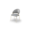 Ruby Contemporary style chair made with Metal Gold Legs in Gray Color