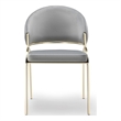 Ruby Contemporary style chair made with Metal Gold Legs in Gray Color