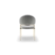 Ruby Contemporary style chair made with Metal Gold Legs in Gray Color