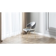 Ruby Contemporary style chair made with Metal Gold Legs in Gray Color