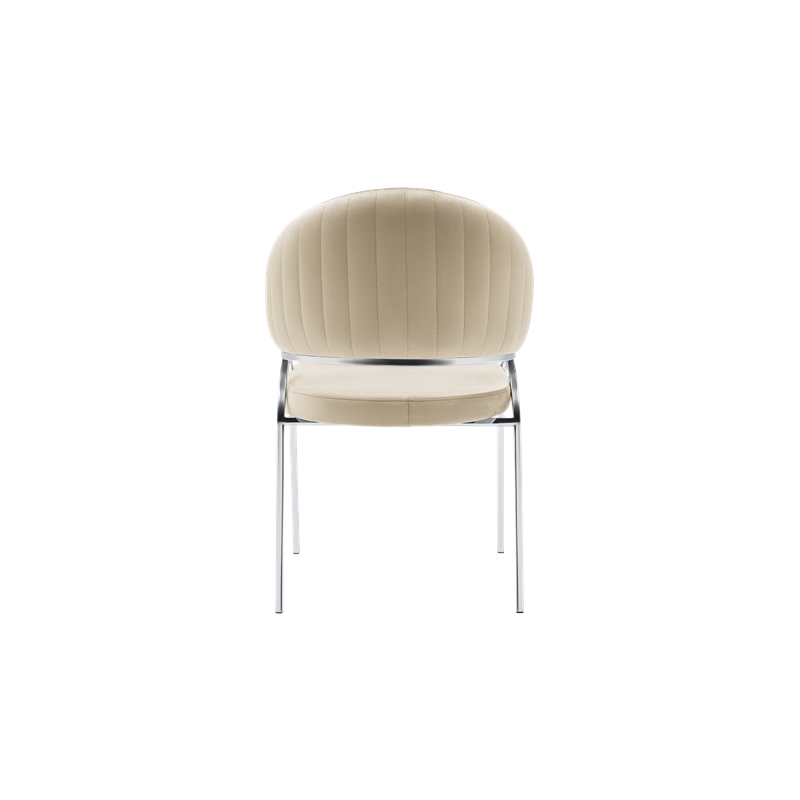 Ruby Contemporary style chair made with Metal Steel Legs in Beige Color