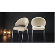 Ruby Contemporary style chair made with Metal Steel Legs in Beige Color
