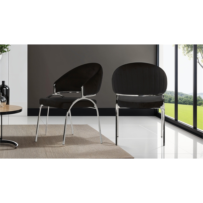 Ruby Contemporary style chair made with Metal & Steel Legs in Black Color