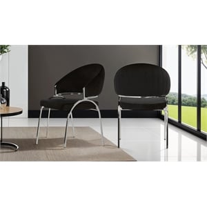 Ruby Contemporary style chair made with Metal & Steel Legs in Black Color