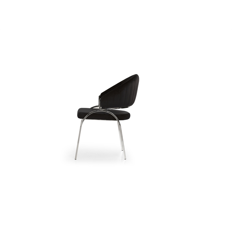 Ruby Contemporary style chair made with Metal & Steel Legs in Black Color