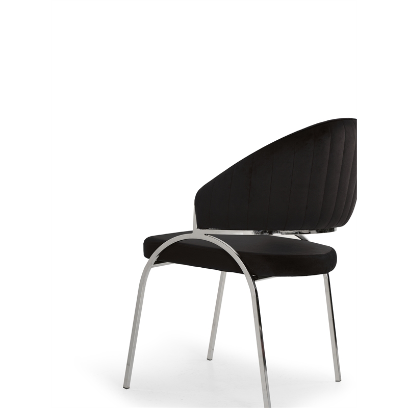 Ruby Contemporary style chair made with Metal & Steel Legs in Black Color