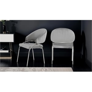Ruby Contemporary style chair made with Metal and Steel Legs in Gray Color