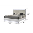 Glam Modern Style King Bed with LED headboard Made With Wood in White