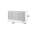 Glam Modern Style 6-Drawer Dresser Made With Wood & inbuilt LED in White color