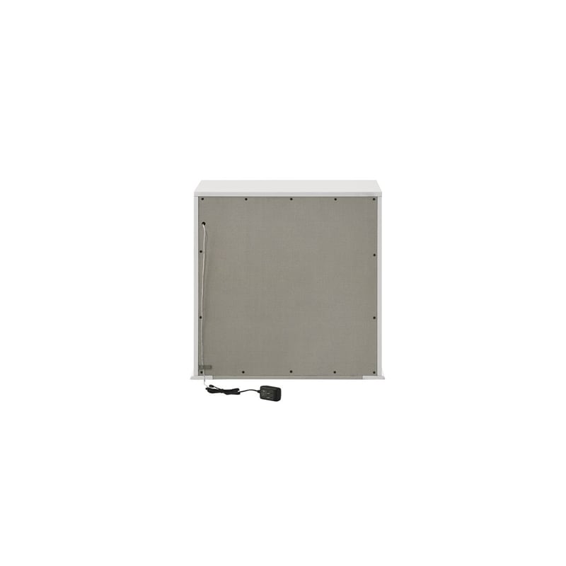 Glam Modern Style 2-Drawer Nightstand Made With Wood & inbuilt LED in White