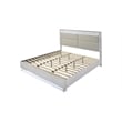 Glam Modern Style Upholstered LED Queen 5PC Bedroom Set Made With Wood in White
