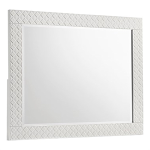 Blanca Modern Style Mirror Made With Wood & Glass in White Color