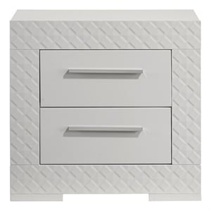 Blanca Modern Style 2-Drawer Nightstand Made With Wood in White Color
