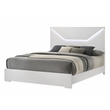 Blanca Modern Style Queen Bed Made With LED  Headboard & Wood in White Color