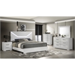Blanca Modern Style LED Queen 5PC Bedroom Set Made With Wood in White