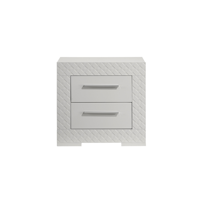 Blanca Modern Style LED Queen 5PC Bedroom Set Made With Wood in White
