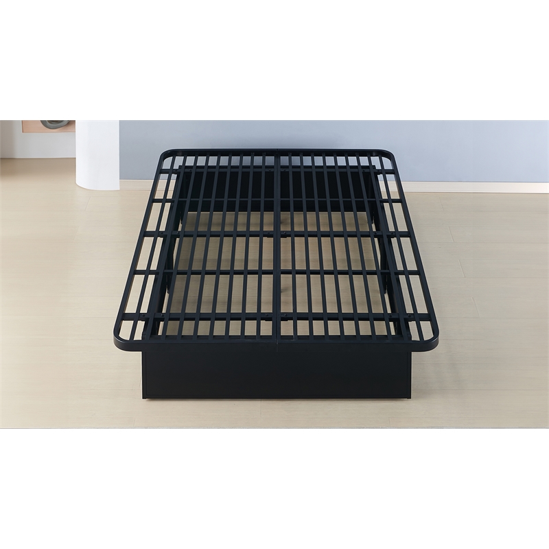 Modern Style Heavy Duty Cal King Size Bed base Frame made with Metal in Black