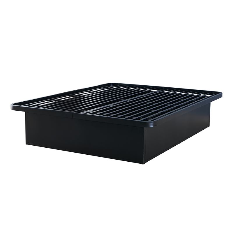 Modern Style Heavy Duty Cal King Size Bed base Frame made with Metal in Black