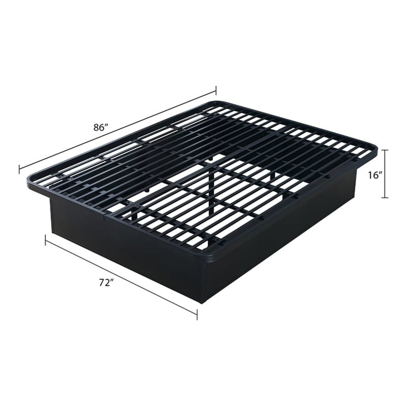 Modern Style Heavy Duty Cal King Size Bed base Frame made with Metal in Black