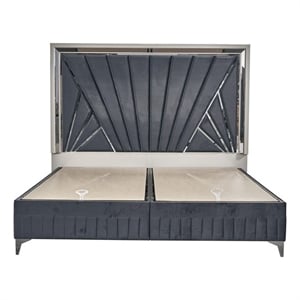 Lavita Contemporary Style Queen Size  Bed made with Wood in Black & Gold