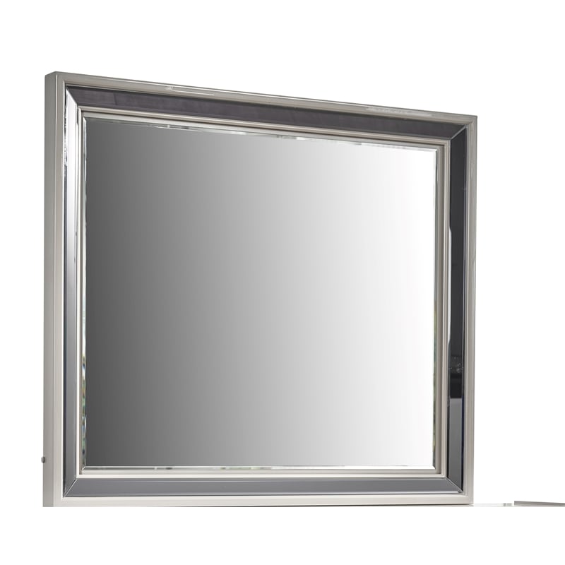 Lavita Contemporary Style Mirror made with Wood in Black & Gold