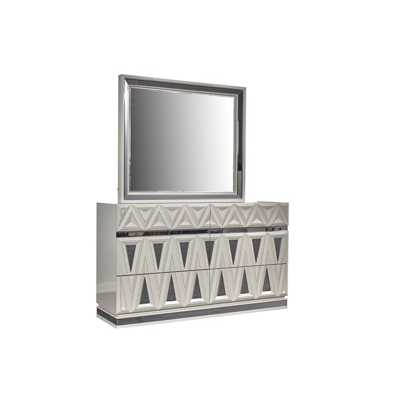 Lavita Contemporary Style Mirror made with Wood in Black & Gold